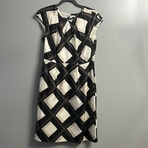 Banana Republic Dress 100% Silk Brown And Cream